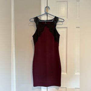 Forever 21 Burgundy Dress with Lace